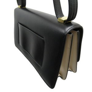 Celine Box Leather Shoulder Bag Classic Black Tan